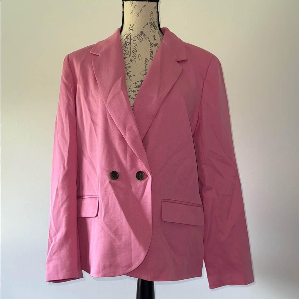 J. Crew Double-Breasted Pink Blazer & Pants